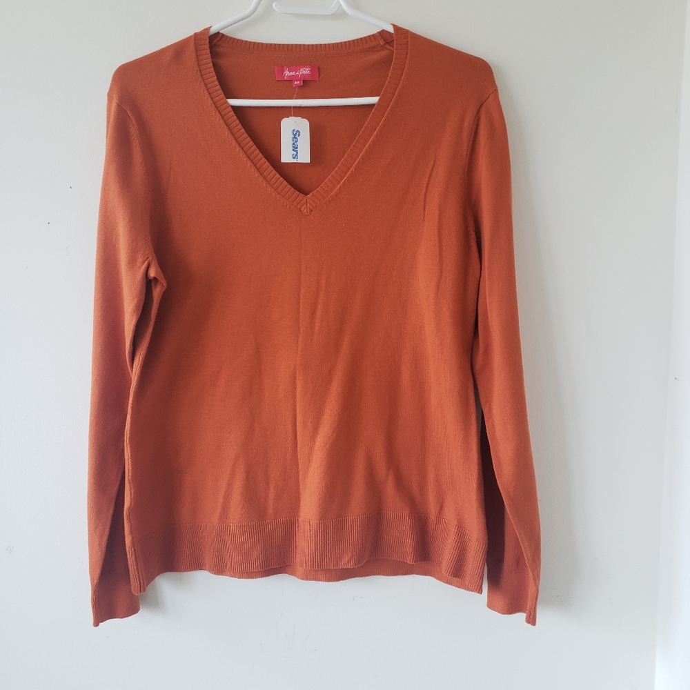 Burnt Orange V-Neck Sweater